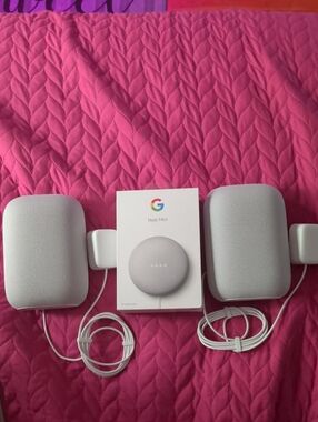 Two New w/o box Google Nest Audio speakers and One Google Nest Mini